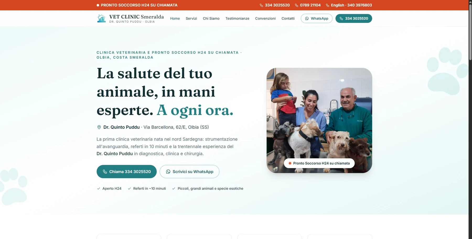 Anteprima: Sito Vet Clinic Smeralda